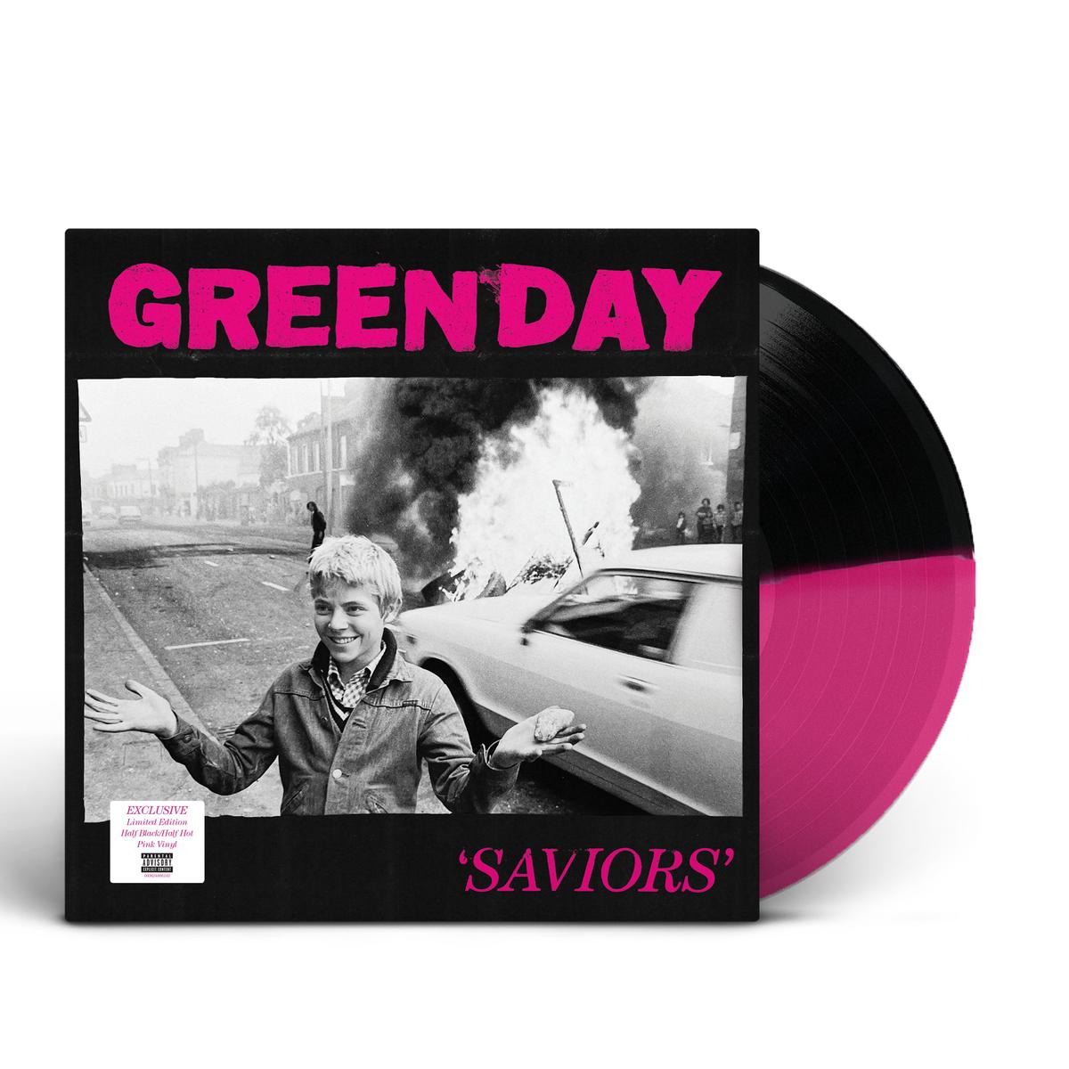 Green Day Saviors (Magenta & Black Color Split Vinyl w/24″x36″ Poster, Indie Exclusive) – Default Title
