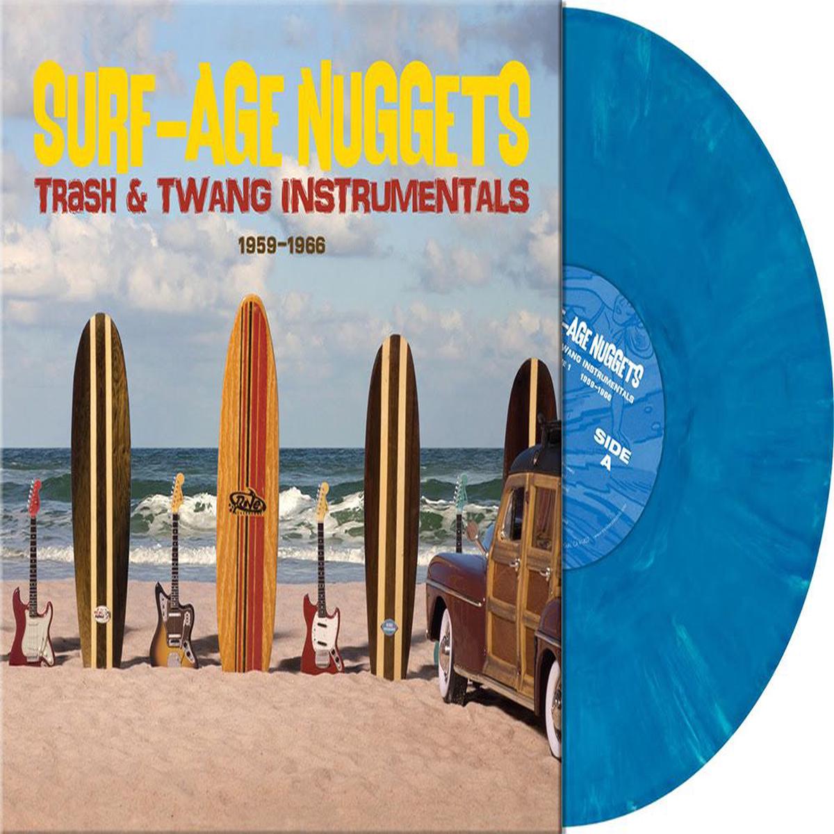 Pre-Order: Various Artists – SURF-AGE NUGGETS: TRASH & TWANG INSTRUMENTALS [Indie Exclusive Laguna Blue Marble]