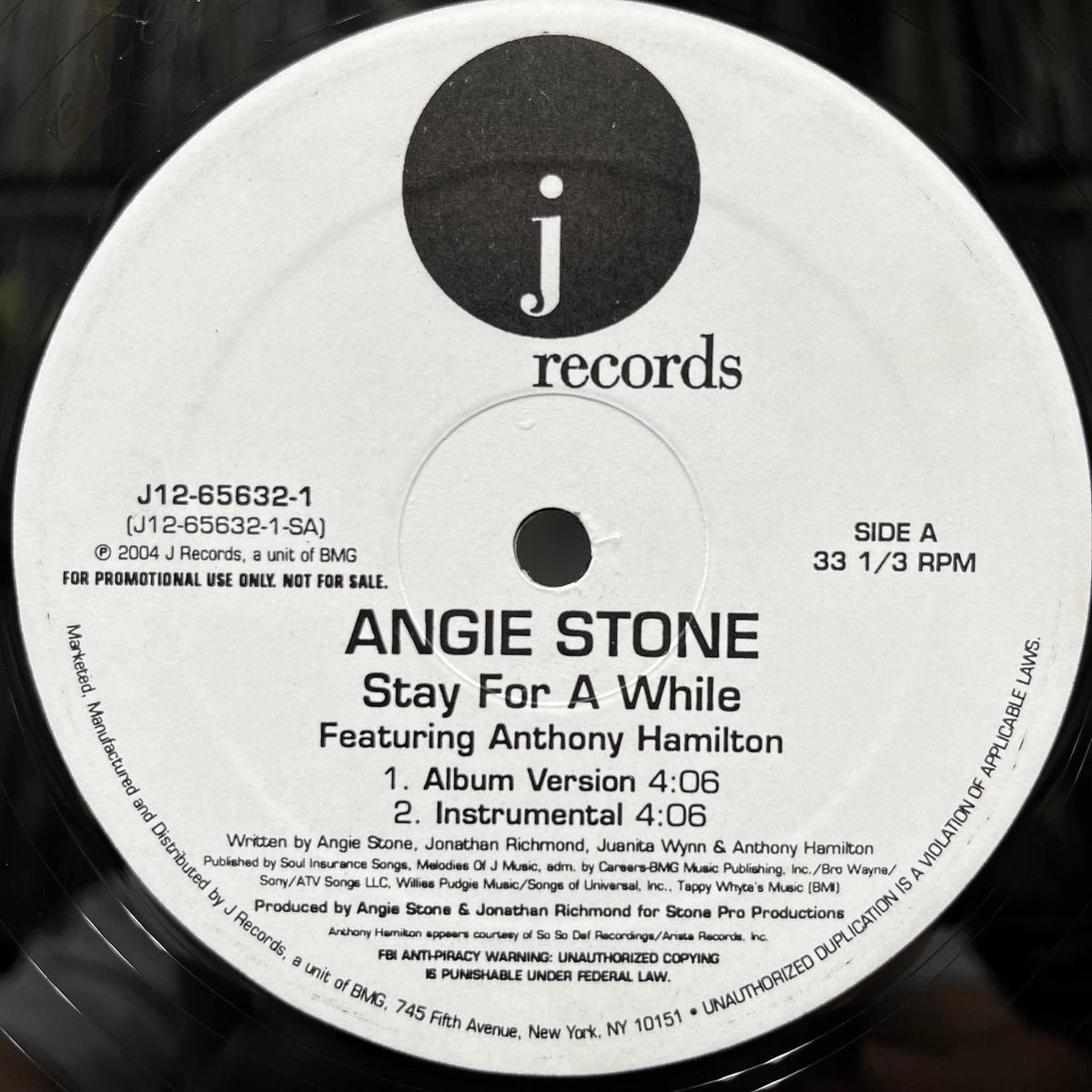 ANGIE STONE / Stay For A While (J12-65632-1, 12inch)