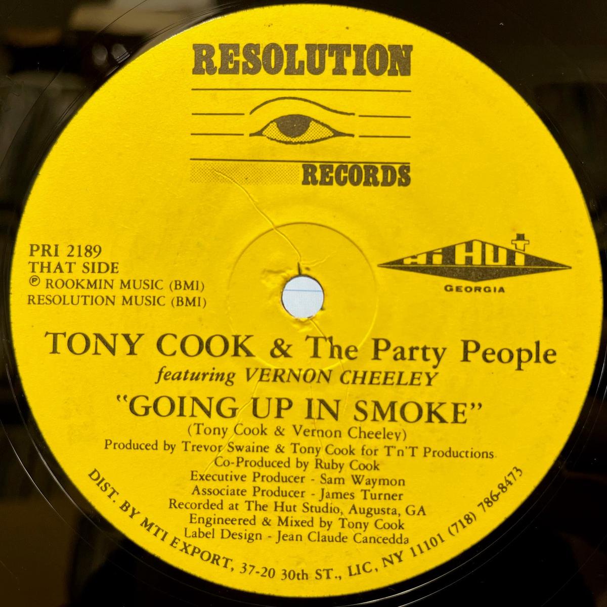 TONY COOK & THE PARTY PEOPLE / Going Up In Smoke (PRI 2189, 12inch)