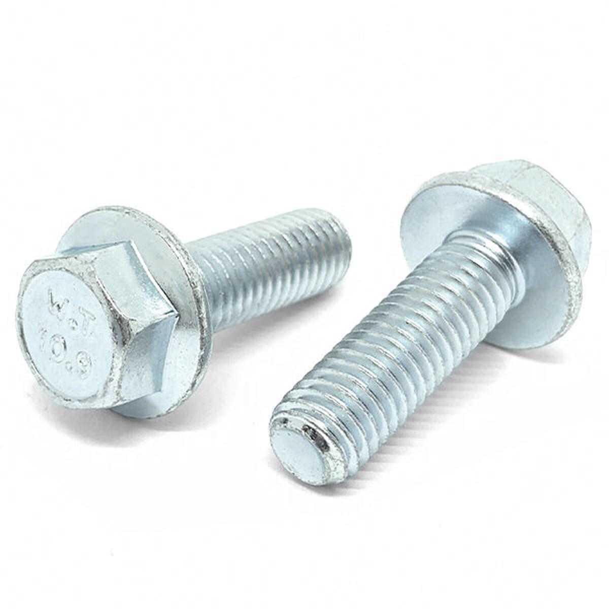 M8-1.25x12 Class 10.9 JIS Hex Flange Bolts Zinc Clear