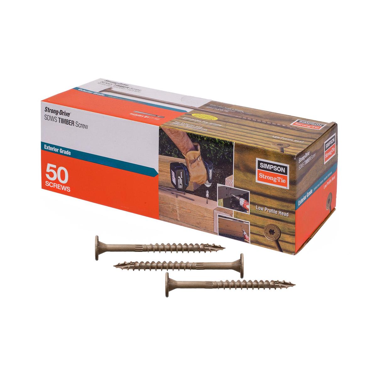 0.220" x 4" Strong-Tie SDWS22400DB-R50 Timber Screw - Double Barrier Coating, Tan | Qty. 50
