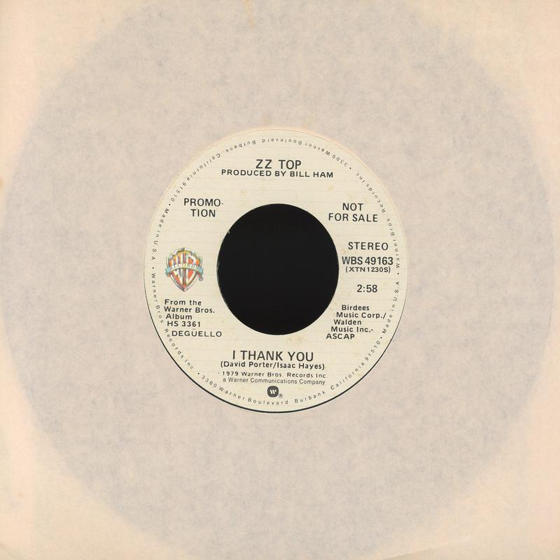 ZZ Top - I Thank You on Warner Bros. Records Promo Rock 45